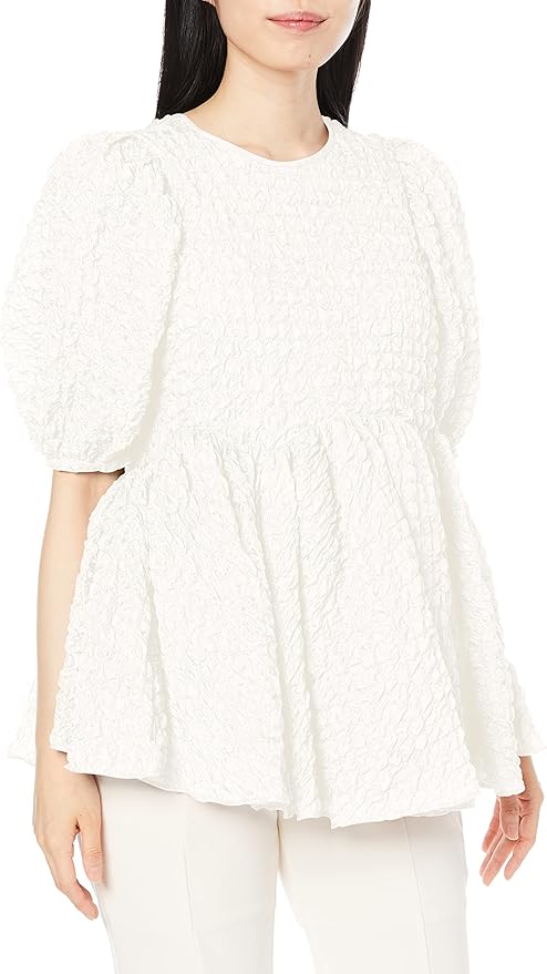 Amazon.co.jp: [コエル] ブラウス ポップコーンぺプラムブラウス